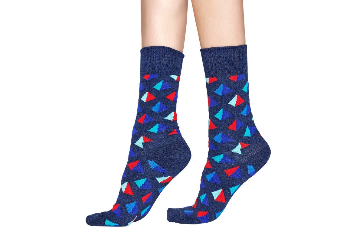 Happy Socks Pyramid Socks 6 Pack (Blue/Red, Size 36-40)