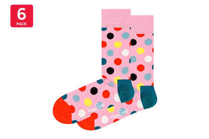 Happy Socks Spotty Socks 6 Pack (Pink/Multi, Size 36-40)