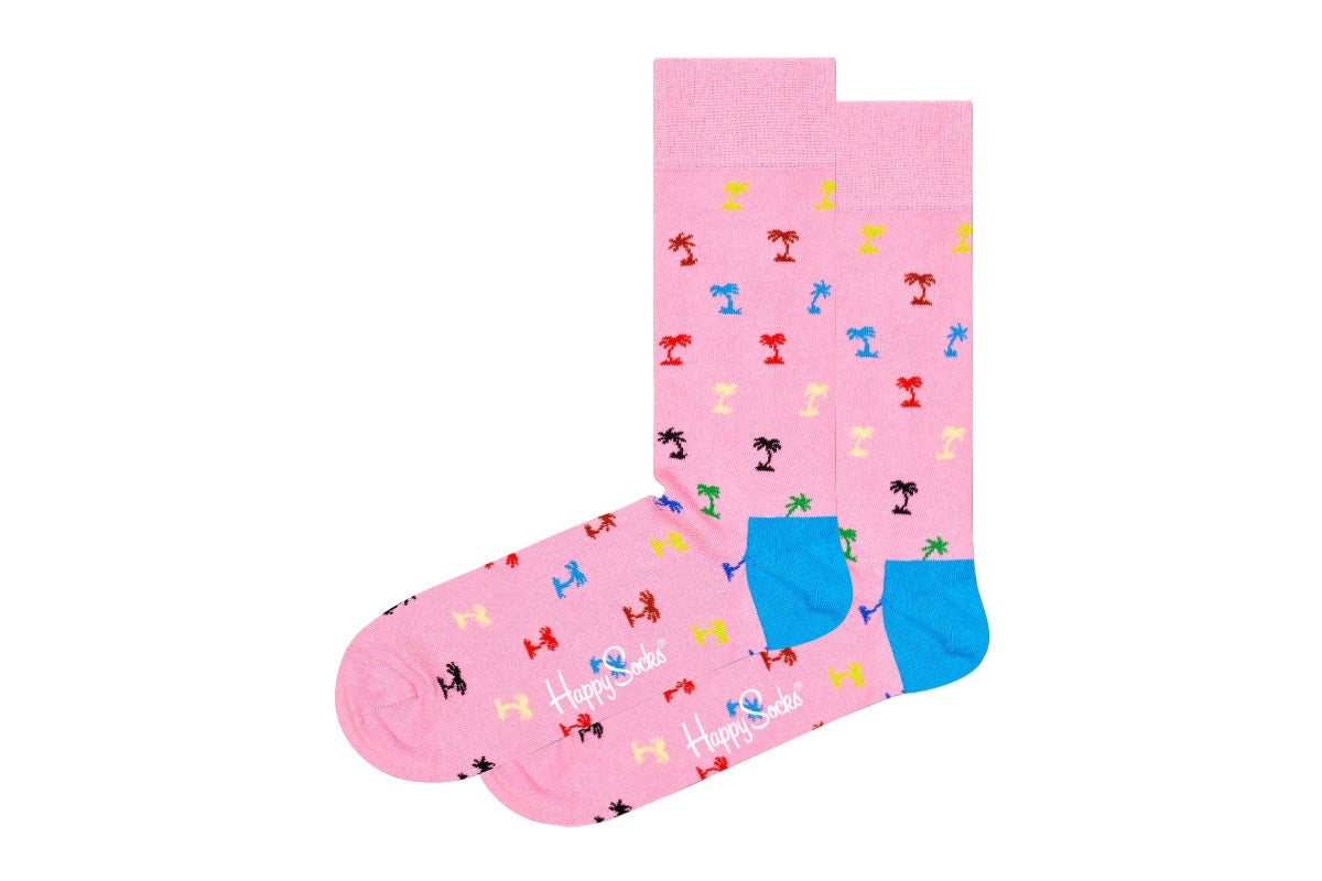 Happy Socks Palm Tree Socks 6 Pack (Pink, Size 36-40)