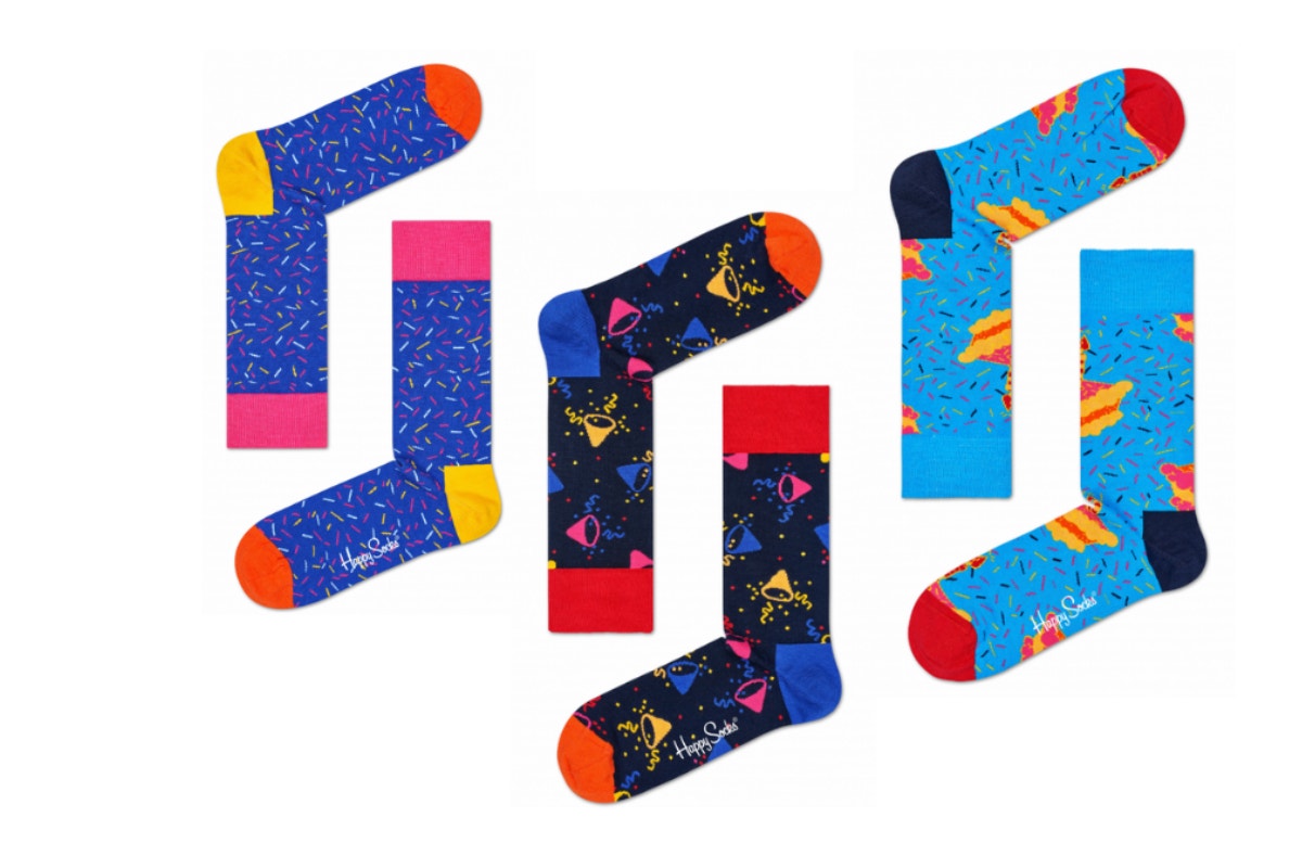 Happy Socks Happy Birthday Gift Box 3 Pack (Multi, Size 41-46)