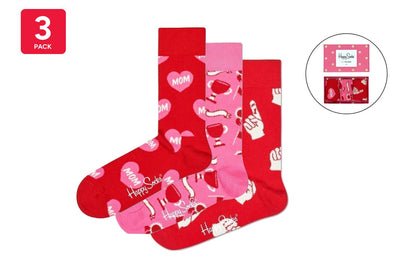 Happy Socks I Heart U Mum Gift Box 3 Pack (Pink/Red, Size 36-40)