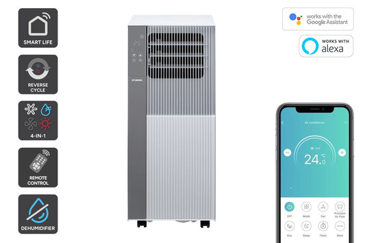 Hyundai 3.8kW Smart Reverse Cycle Portable Air Conditioner (13,000 BTU)