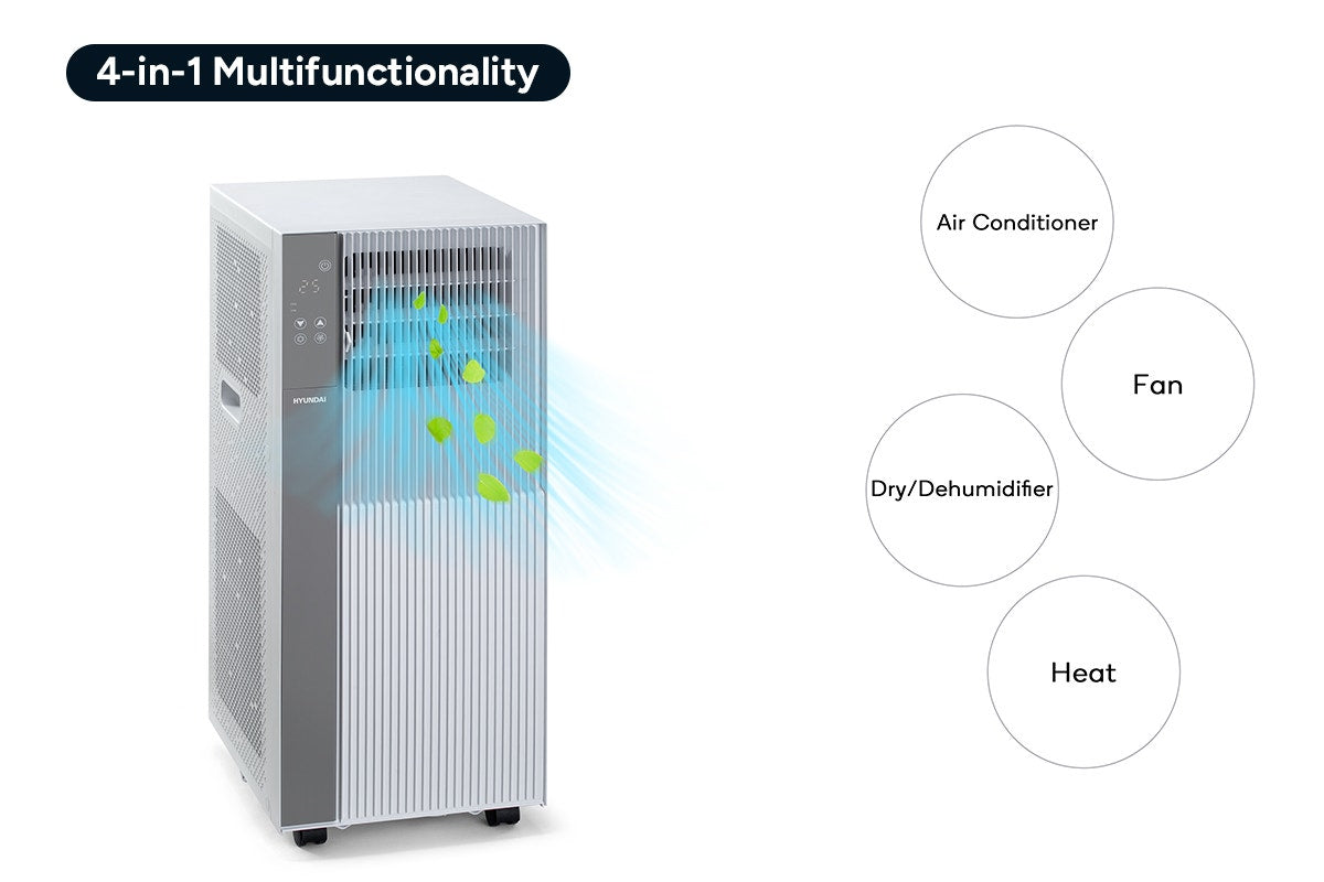 Hyundai 3.8kW Smart Reverse Cycle Portable Air Conditioner (13,000 BTU)