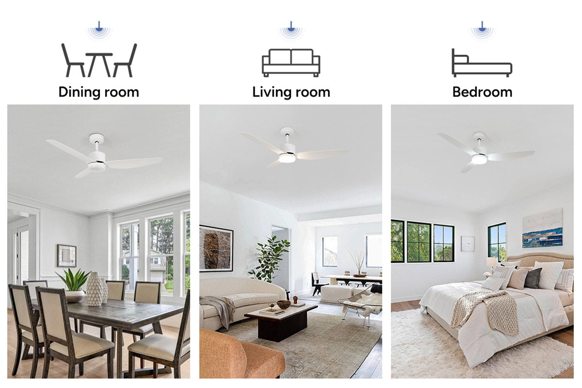 Hyundai 132cm DC Motor Ceiling Fan with LED Light (White)