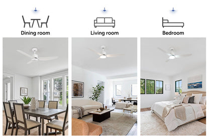 Hyundai 132cm DC Motor Ceiling Fan with LED Light (White)