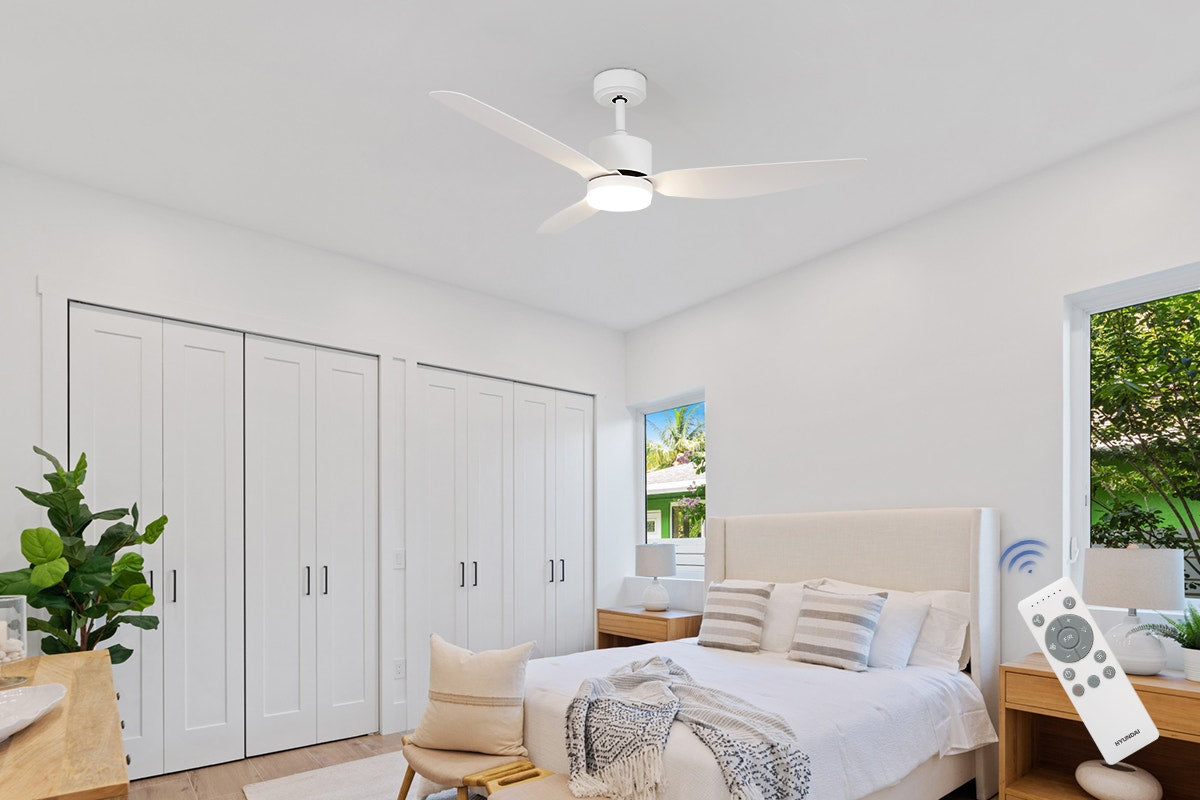 Hyundai 132cm DC Motor Ceiling Fan with LED Light (White)