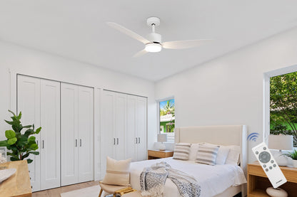 Hyundai 132cm DC Motor Ceiling Fan with LED Light (White)