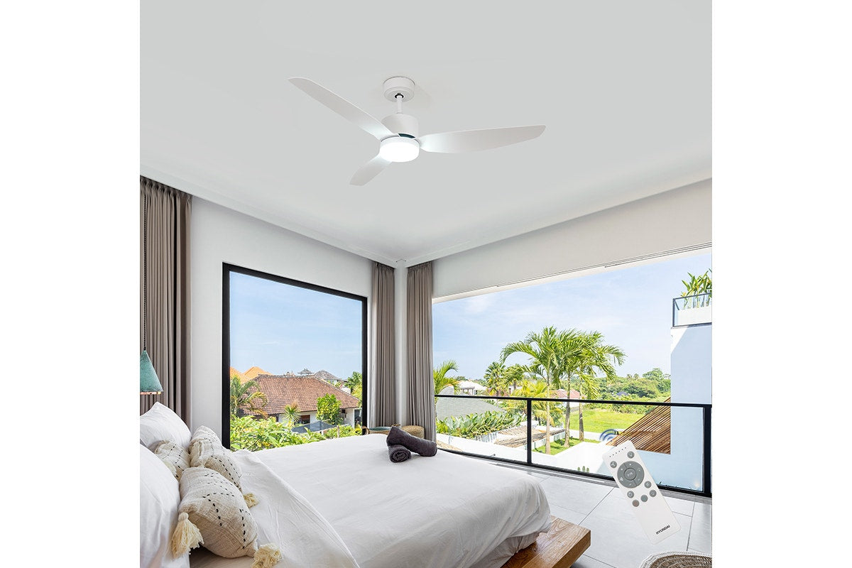 Hyundai 132cm DC Motor Ceiling Fan with LED Light (White)