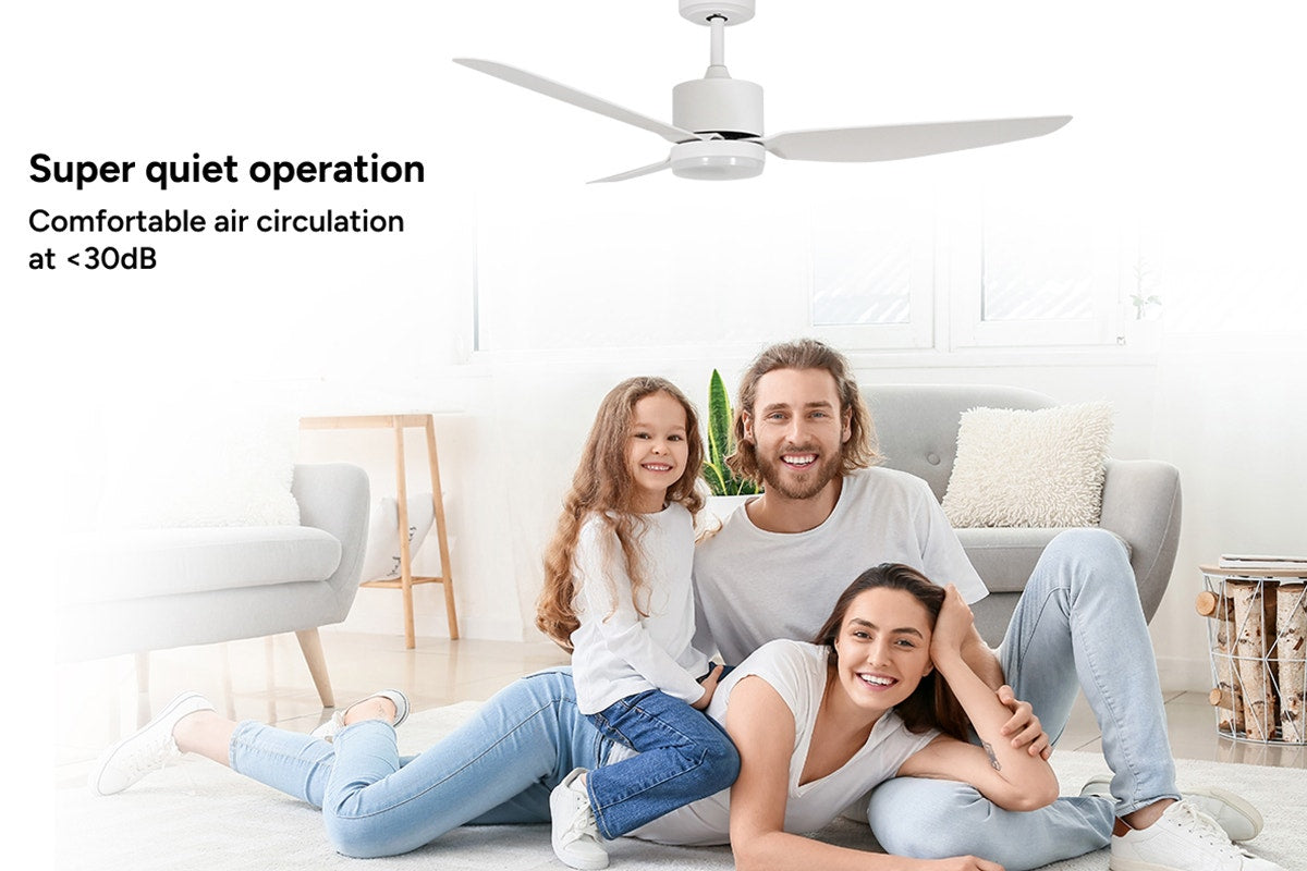 Hyundai 132cm DC Motor Ceiling Fan with LED Light (White)