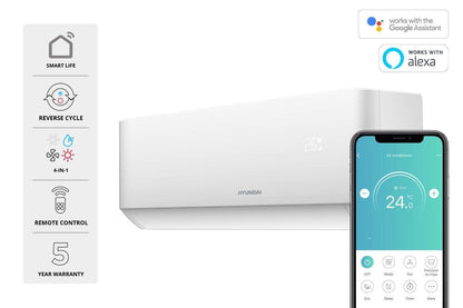 Hyundai Inverter Smart Split System Air Conditioner  - Reverse Cycle