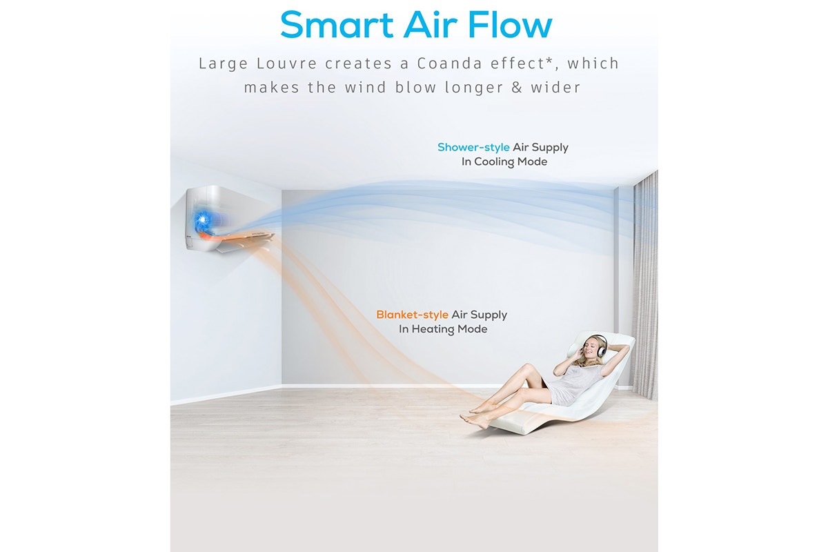 Hyundai 3.5kW Inverter Smart Split System Air Conditioner (Reverse Cycle)