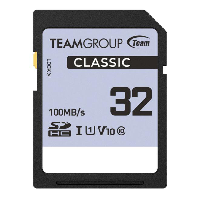 Team Group Classic SDHC UHS-1 V10 SD Memory Card 32GB, R/W (Max) 80MB/s 15MB/s