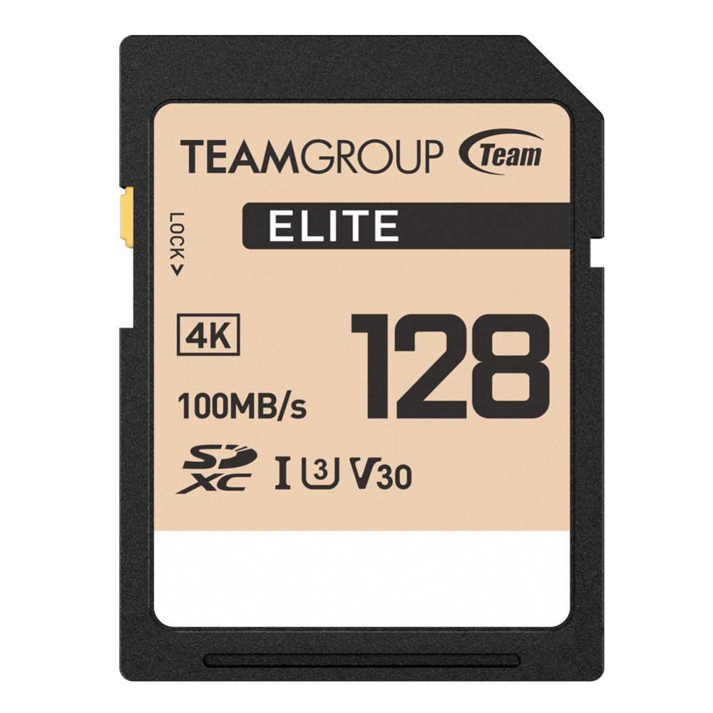 Team Group Elite SDXC UHS-I U3 High Speed Memory Card 128GB, R/W (Max) 100MB/s 50MB/s, V31