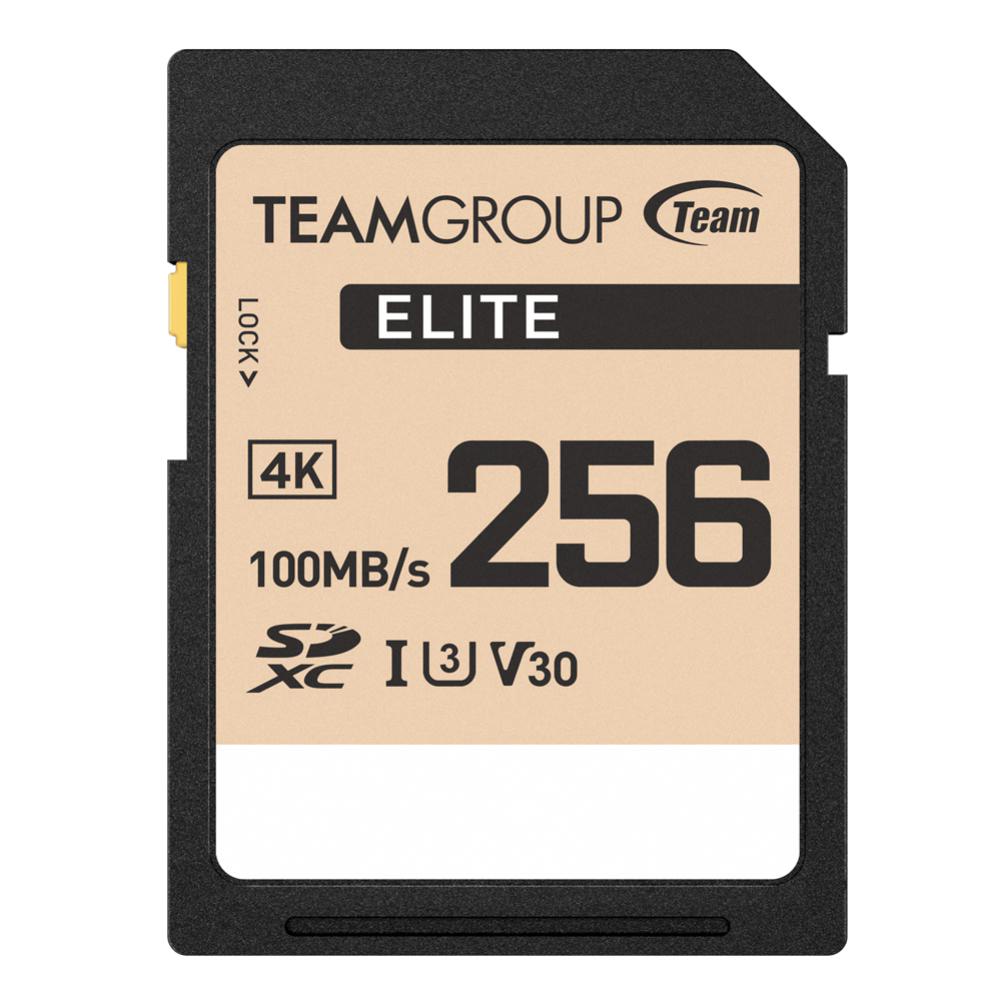 Team Group Elite SDXC UHS-I U3 High Speed Memory Card 256GB, R/W (Max) 100MB/s 50MB/s, V31