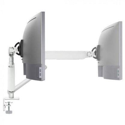 ATDEC ORA High-Performance Dynamic Monitor Arm. F-Clamp Desk Fixing. Max Load 8kg. Up to 35" screens. White