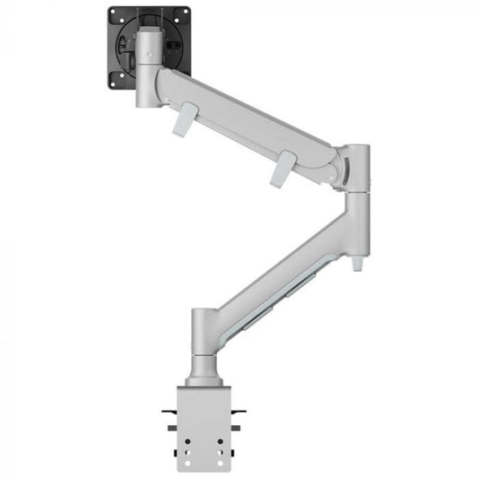 ATDEC FORTIS Heavy Duty Dynamic Monitor Arm. F-Clamp Desk Fixing. Min. Load 6kg. Max Load 16kg. Up to 49" screens. Silver