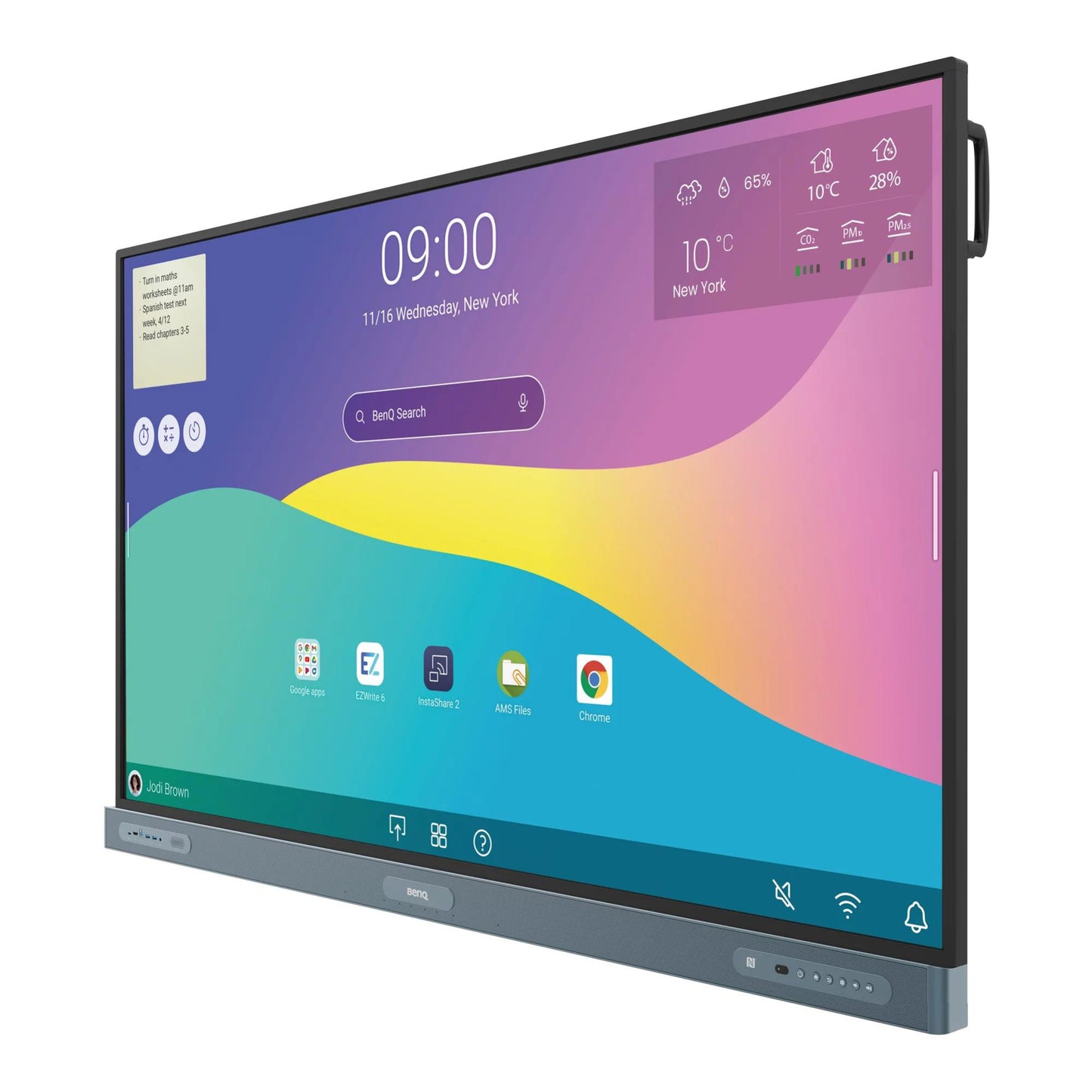 BenQ Professional Series 65" IFP (Instashare 2, EzyWrite 6, Android 11.0, ClassroomCare Technology, 40-point IR touch, Wall Mount & WiFi Dongle Inc.)