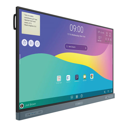 BenQ Professional Series 65" IFP (Instashare 2, EzyWrite 6, Android 13.0, ClassroomCare Technology, 40-point IR touch, Wall Mount, WiFi Dongle Inc.)