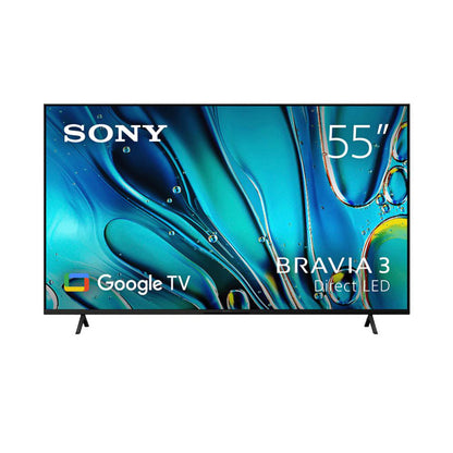 Sony Bravia 3 FWD55S30 55" Display 4K QFHD, 3840 x 2160, 450 cd/lm2, HDR10/HLG, Google TV, Dolby Vision