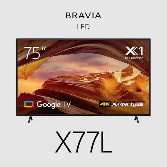 Sony Bravia X77L TV 75" Entry 4K (3840 x 2160), 450-cd/m2 Brightness, HDR10, HLG