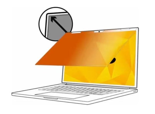 3M Gold Privacy Filter for 13.3" Laptop with 3M COMPLY Flip Attach, Adhesive Strips and Slide Mounts, 16:11