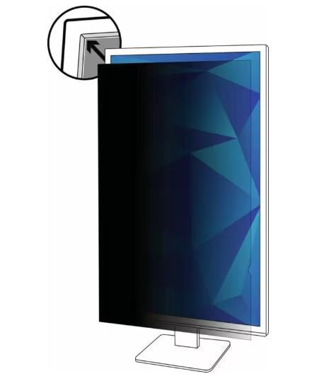 3M Privacy Filter for 21.5" Portrait Monitor with Adhesive Strips and Slide Mounts, 16:10