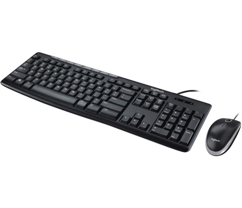 Logitech Wired Keyboard & Mouse Combo, Desktop MK200, Black, USB