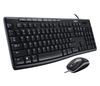 Logitech Wired Keyboard & Mouse Combo, Desktop MK200, Black, USB