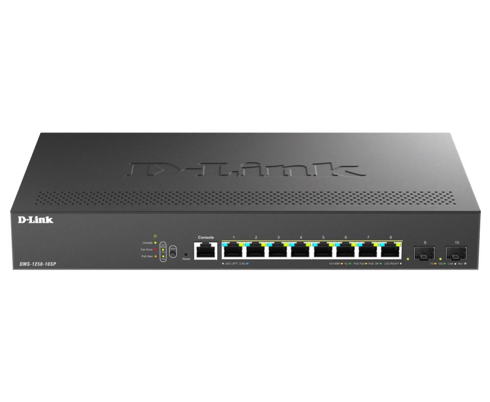 D-Link 8-Port Multi-Gigabit Smart Switch with 8 (2.5G) BASE-T PoE and 2 (10G) SFP+ Ports