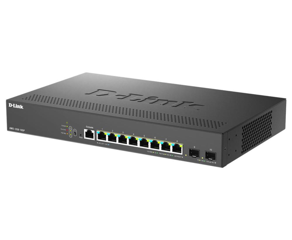 D-Link 8-Port Multi-Gigabit Smart Switch with 8 (2.5G) BASE-T PoE and 2 (10G) SFP+ Ports