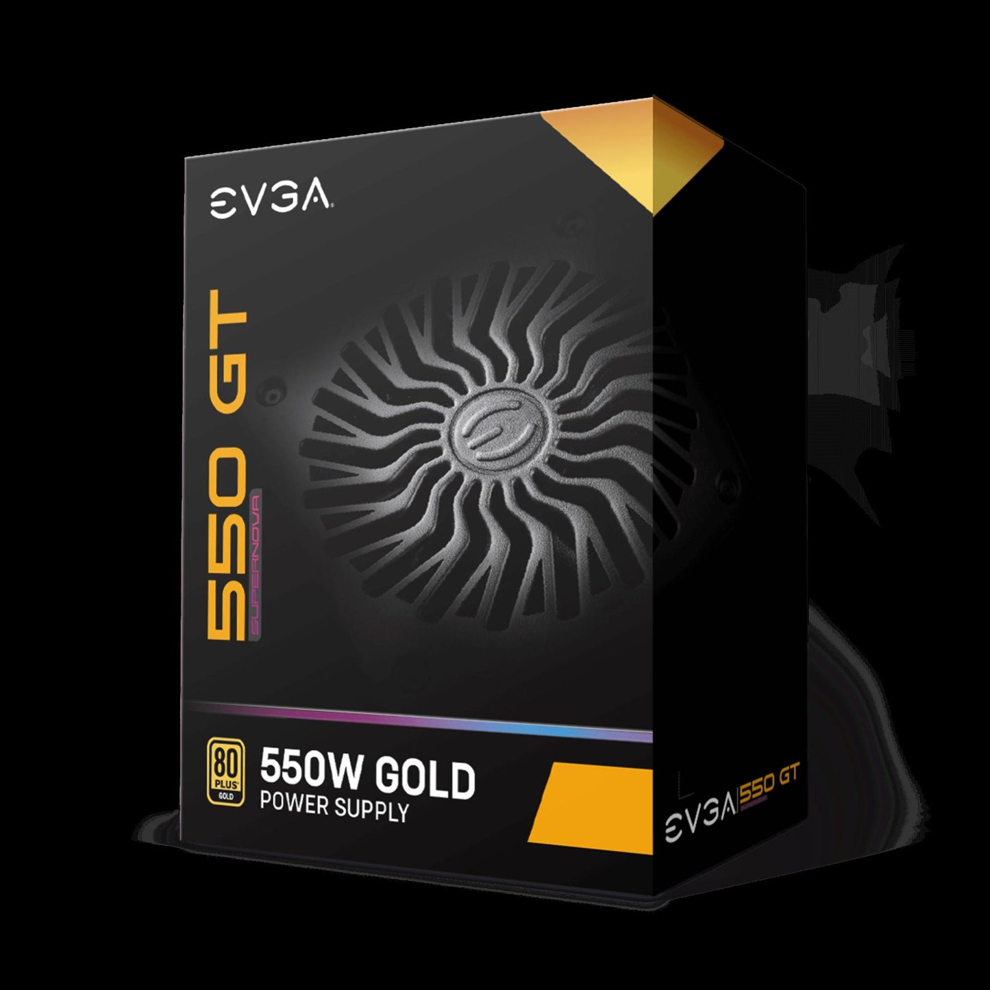 EVGA 550 GT, 80 Plus Gold 550W, Fully Modular, Auto Eco Model, 1x EPS, 2x PCI-E, 6x SATA, 3x Molex, DC to DC converter