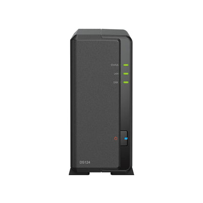 Synology DiskStation DS124 1-Bay 3.5" Diskless 1xGbE NAS (Tower), Realtek RTD1619B quad-core. 1.4GHz, 1GB RAM, 2xUSB3 -