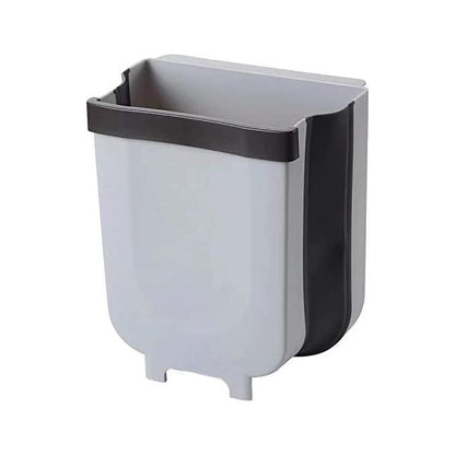 Hanging Trash Can Collapsible Small Garbage Waste Bin for Kitchen Cabinet Door (Grey) | Auzzi Store
