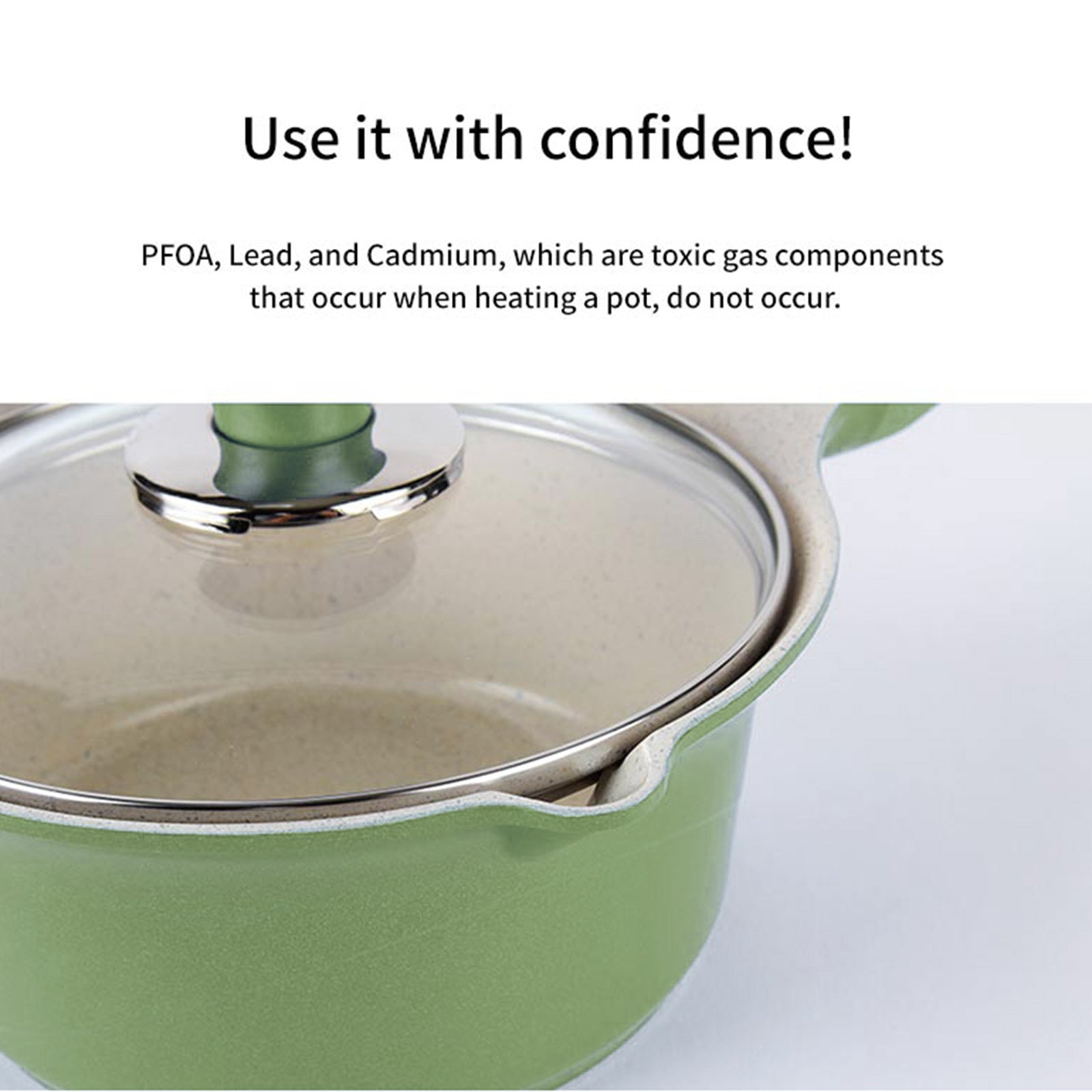 Happy Lambs 16cm Olive Sauce Pot Frying Pan w/ a Lid Set Non-Stick Stone Induction IH Frypan | Auzzi Store
