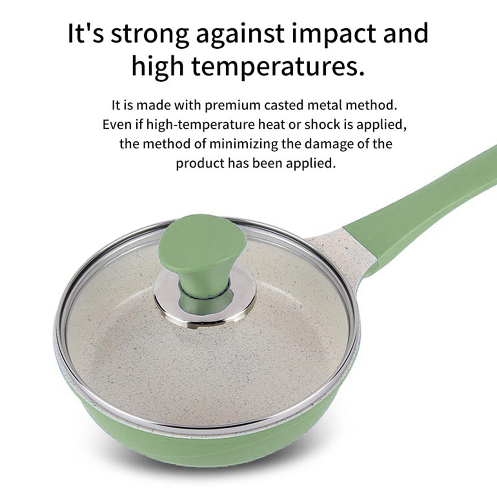Happy Lambs 16cm Olive Sauce Pot Frying Pan w/ a Lid Set Non-Stick Stone Induction IH Frypan | Auzzi Store