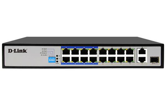 High-Performance 18-Port PoE Switch with Long Reach 250m and Gigabit Uplink Ports | Auzzi Store