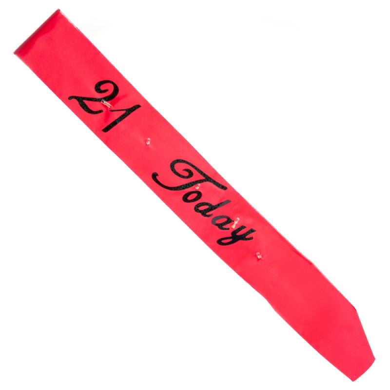 Hot Pink 21 Today Flashing Sash | Auzzi Store