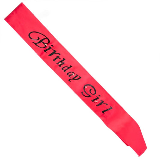 Hot Pink Birthday Girl Flashing Sash | Auzzi Store