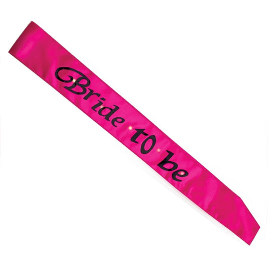 Hot Pink Bride To Be Flashing Sash | Auzzi Store
