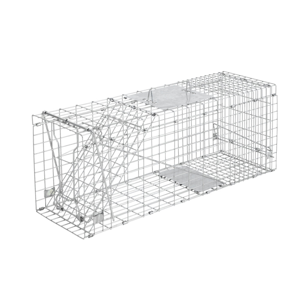 Humane Animal Trap Cage 66 x 23 x 25cm  - Silver | Auzzi Store