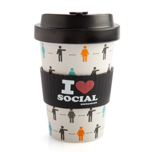 I Heart Social Distancing Eco-to-Go Bamboo Cup | Auzzi Store
