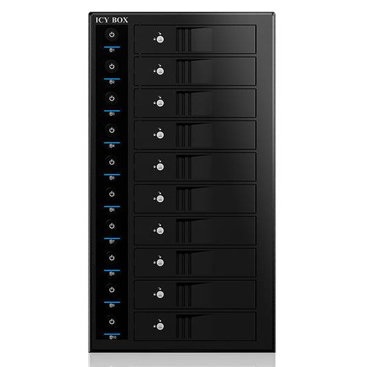 ICY BOX 10-Bay External SINGLE System for 10x SATA 3.5" I/II/III HDD (IB-3810U3) | Auzzi Store
