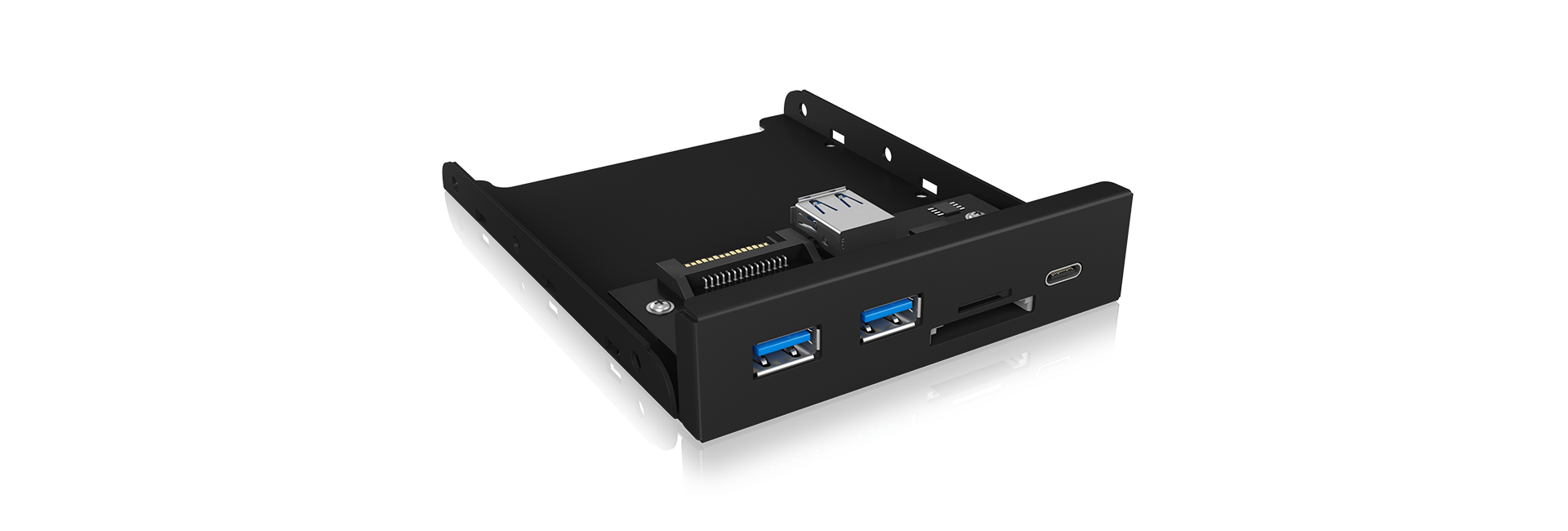 ICY BOX IB-HUB1417-i3 Frontpanel with USB 3.0 Type-C and Type-A hub with card reader | Auzzi Store