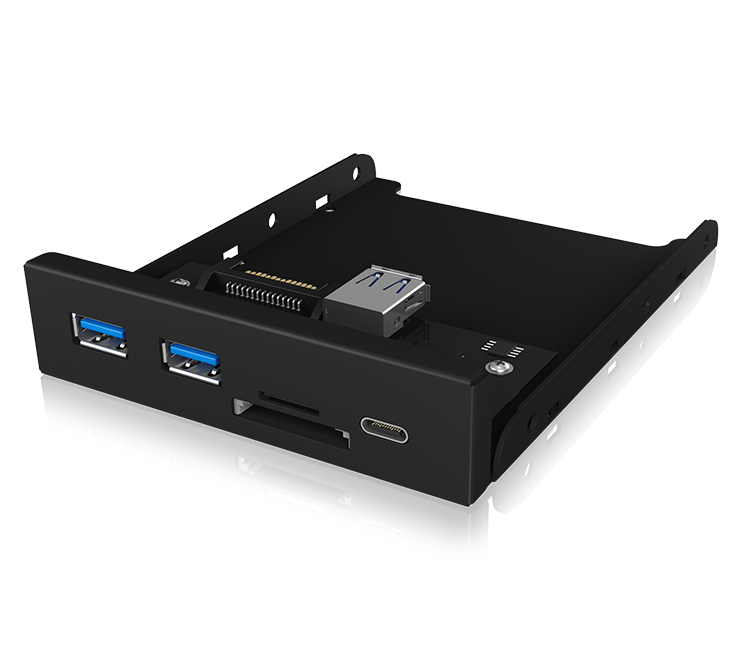 ICY BOX IB-HUB1417-i3 Frontpanel with USB 3.0 Type-C and Type-A hub with card reader | Auzzi Store
