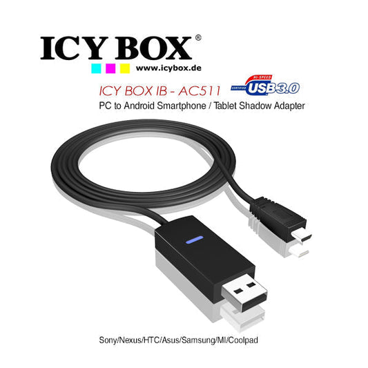 ICY BOX PC to Android Smartphone/Tablet Shadow Adapter (IB-AC511) | Auzzi Store