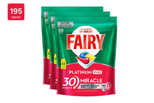 Fairy Platinum Plus Lemon 195 Dishwasher Tablets (3 x 65 Pack) - Auzzistore