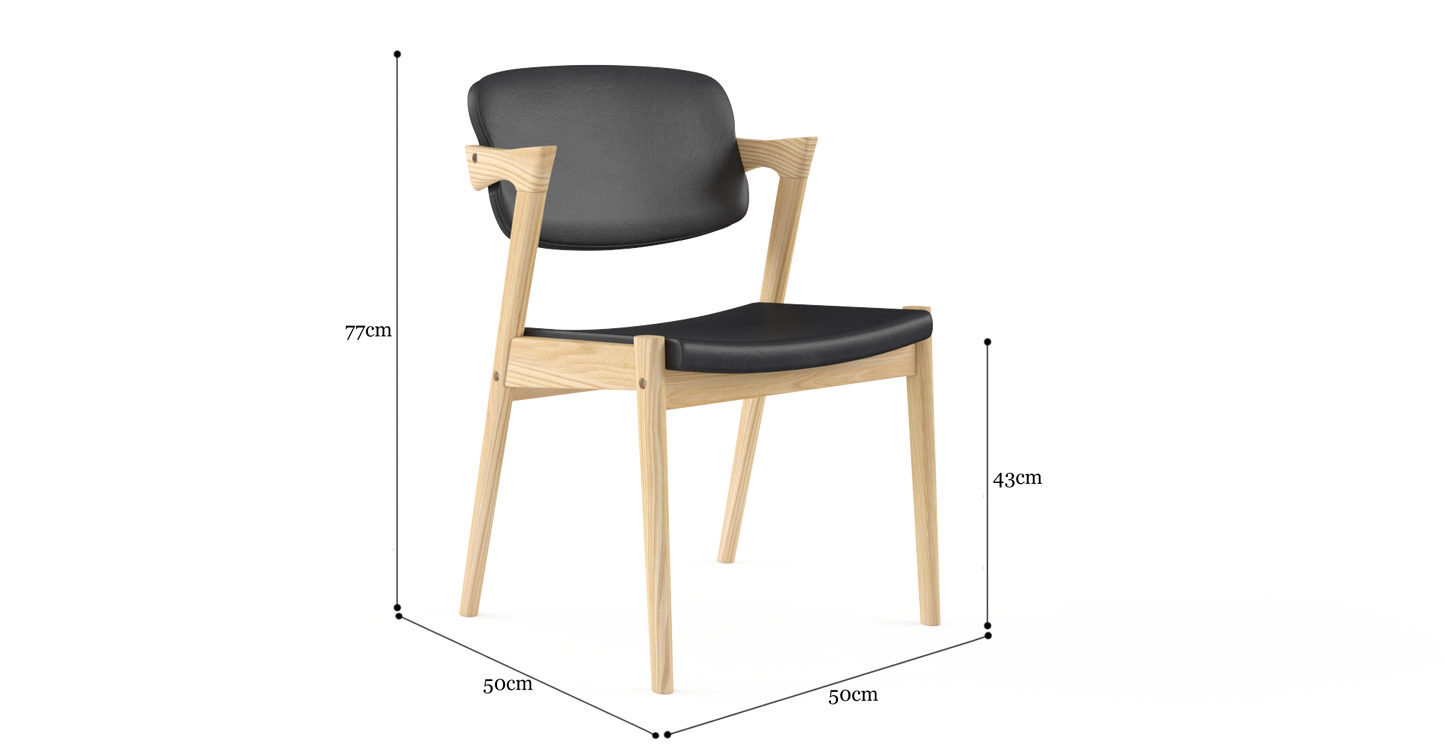 Brosa Ingrid Set of 2 Dining Chairs (Blond Solid Ash Wood)