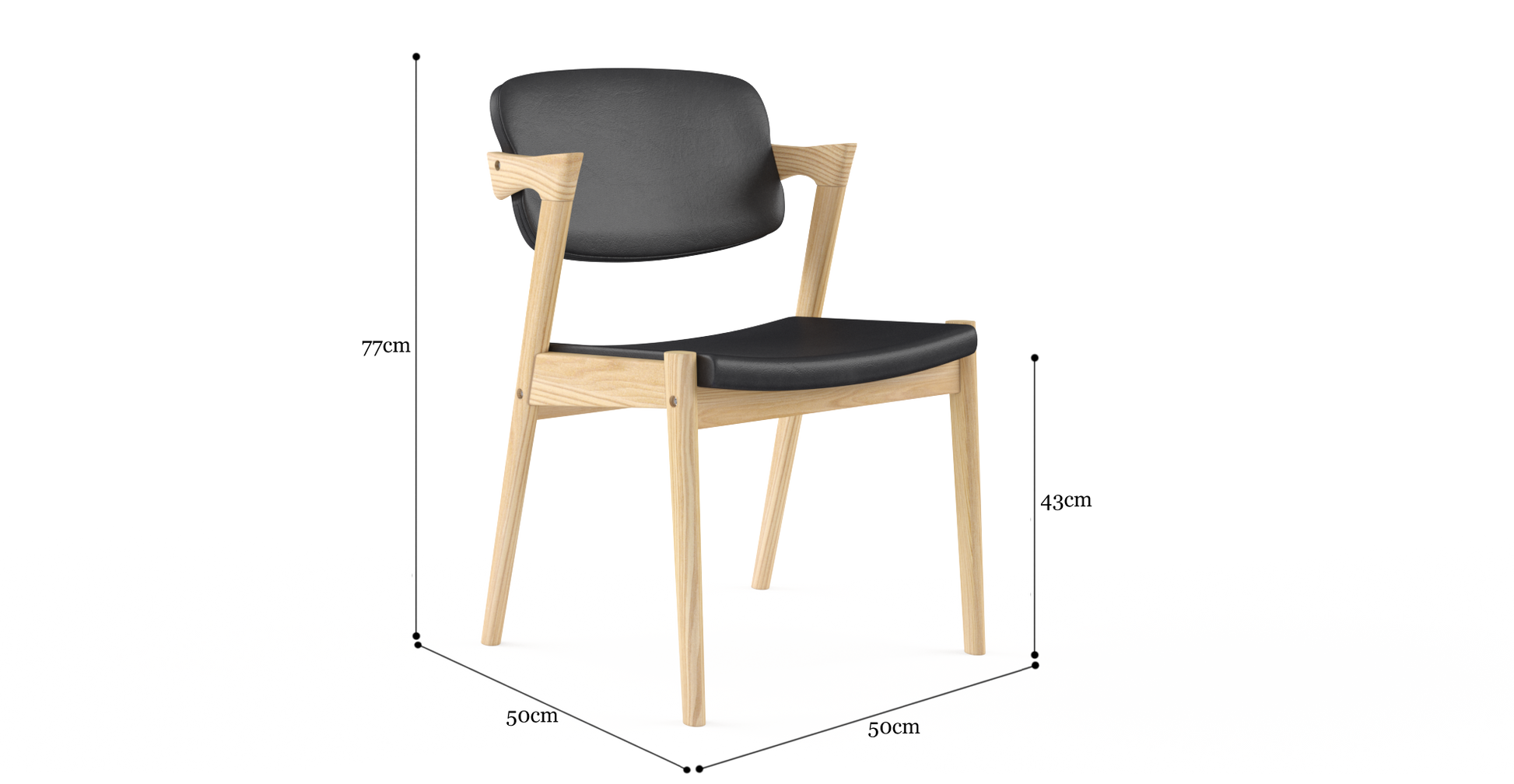 Brosa Ingrid Set of 2 Dining Chairs (Blond Solid Ash Wood)