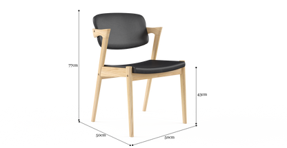 Brosa Ingrid Set of 2 Dining Chairs (Blond Solid Ash Wood)