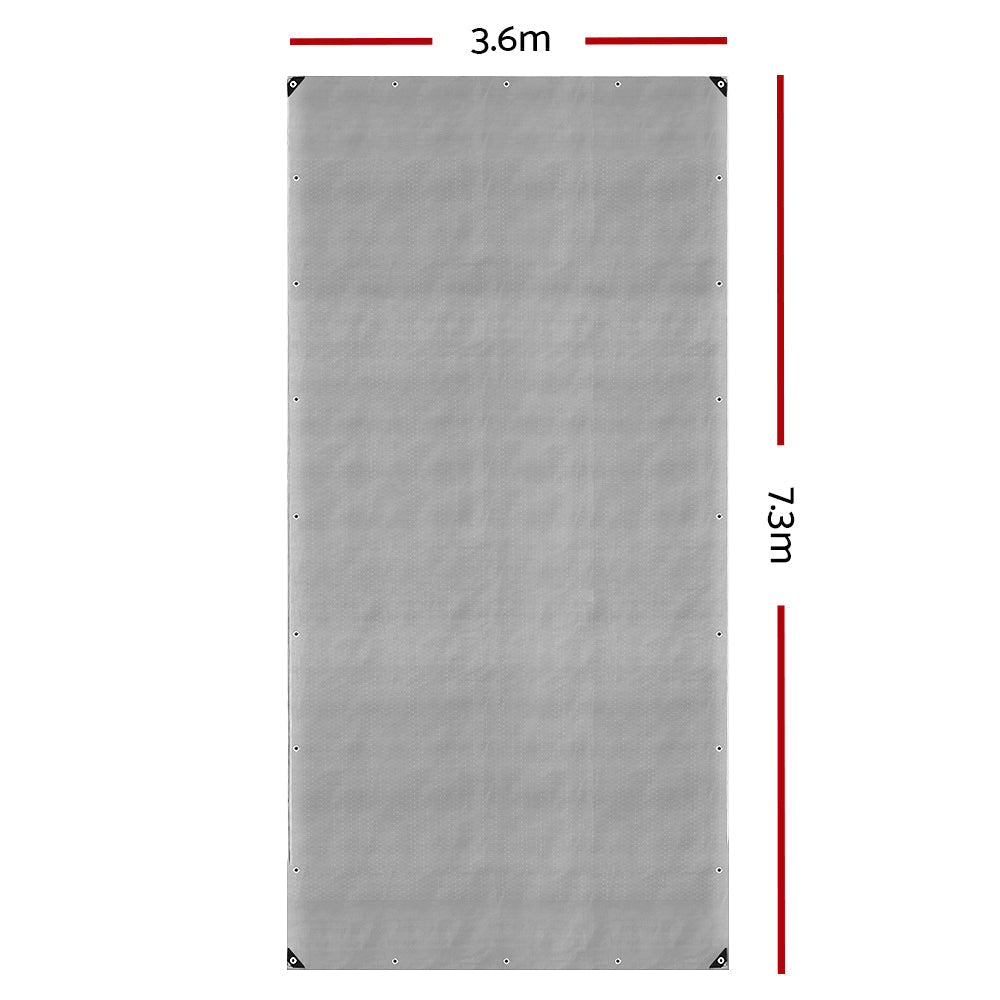 Instahut 3.6x7.3m Tarp Camping Tarps Poly Tarpaulin Heavy Duty Cover 180gsm Silver | Auzzi Store